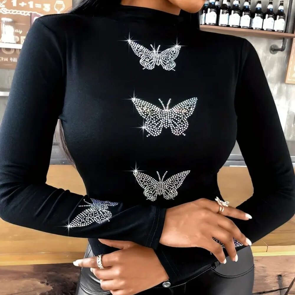 Diamond Silk Butterfly Blouse